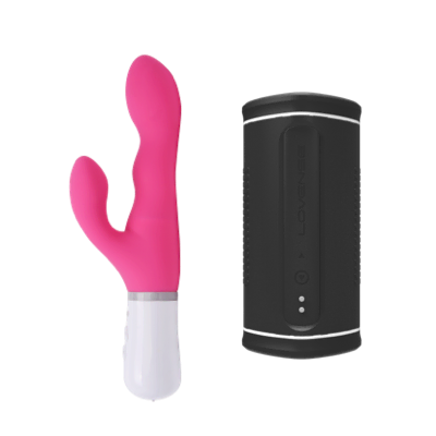 Kit chatte de poche interactive Calor et vibromasseur lapin Bluetooth Nora pour relation longue distance